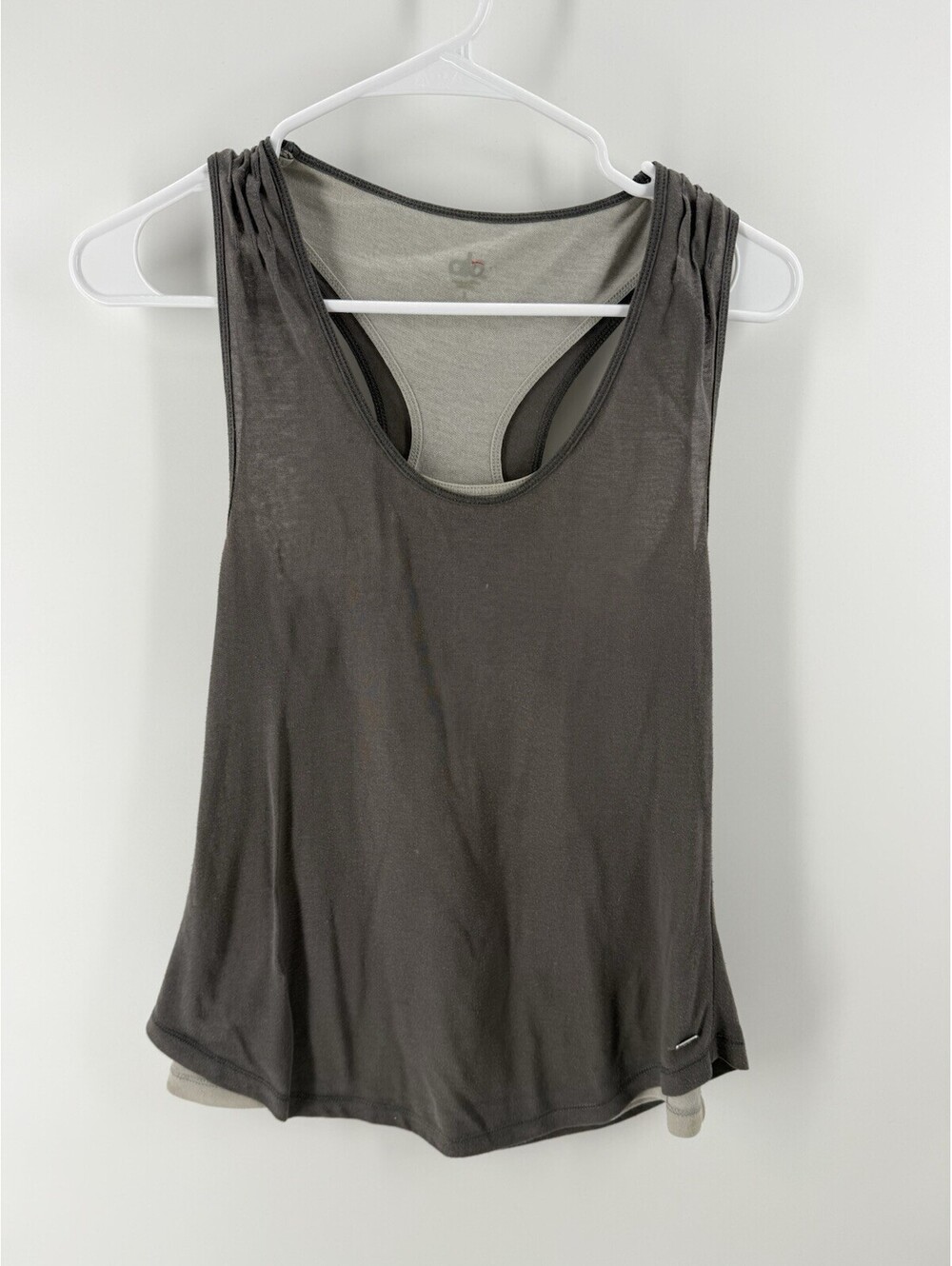 Alo Yoga Strappy Back Tank Top Gray Small Athleisure Yoga Workout